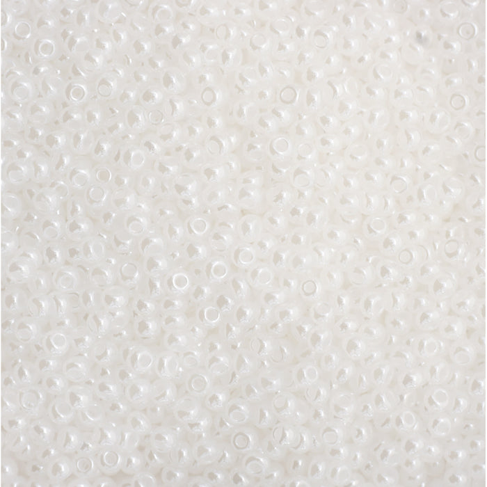 Preciosa Czech Glass, 11/0 Round Seed Bead, Opaque White Dyed Pearl (1 Tube)