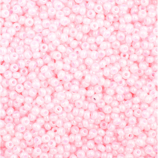 Preciosa Czech Glass, 11/0 Round Seed Bead, Opaque Pale Pink Dyed Pearl (1 Tube)