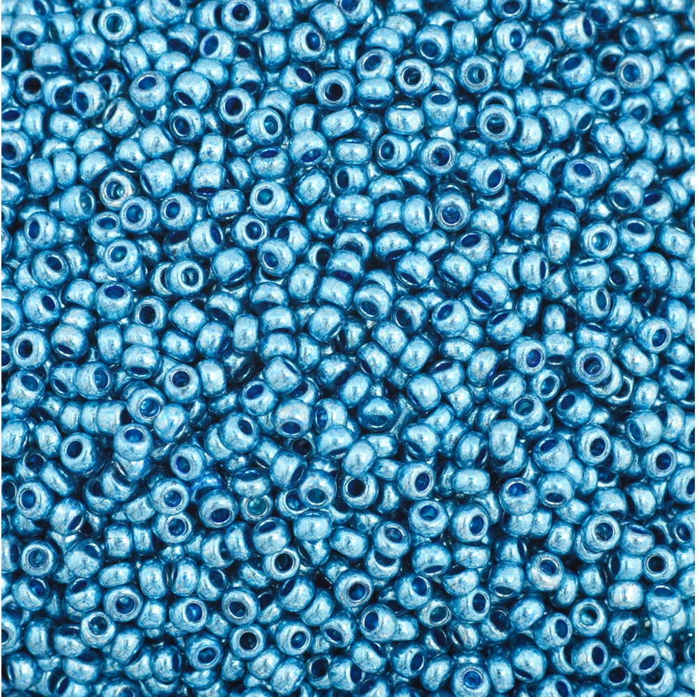 Preciosa Czech Glass, 11/0 Round Seed Bead, Metallic Blue (1 Tube)