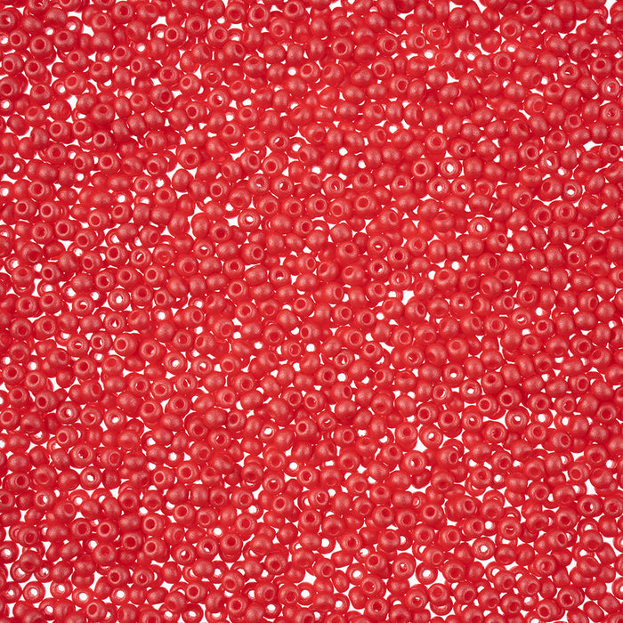 Preciosa Czech Glass, 11/0 Round Seed Bead, PermaLux Dyed Chalk Red (1 Tube)
