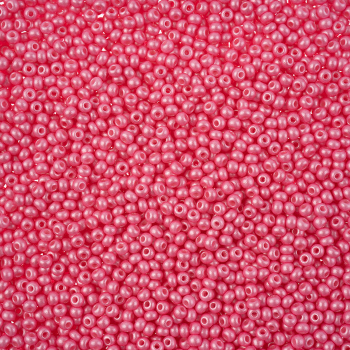 Preciosa Czech Glass, 11/0 Round Seed Bead, PermaLux Dyed Chalk Light Pink (1 Tube)