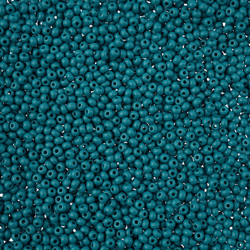 Preciosa Czech Glass, 11/0 Round Seed Bead, PermaLux Dyed Chalk Teal (1 Tube)