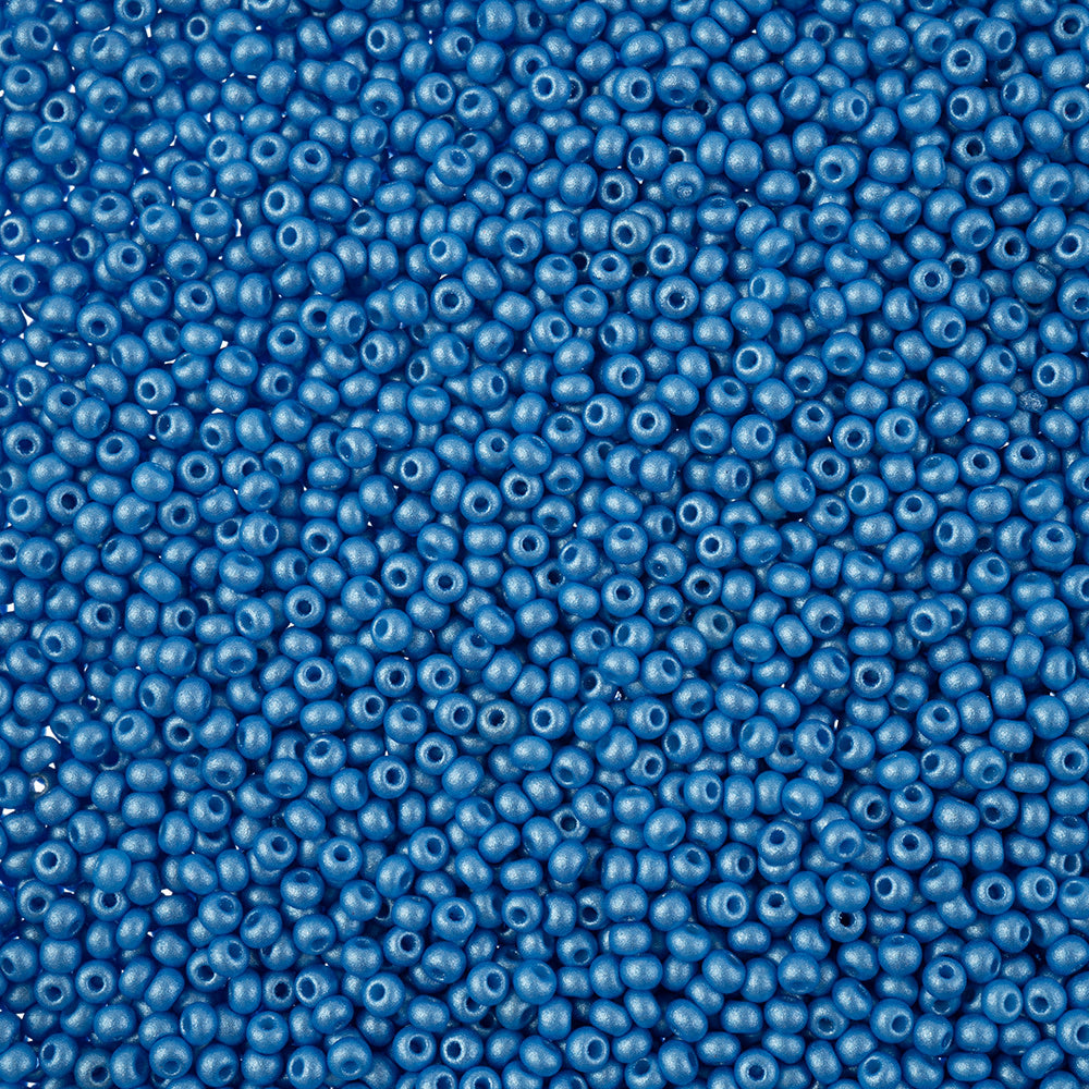 Preciosa Czech Glass, 11/0 Round Seed Bead, PermaLux Dyed Chalk Light Blue (1 Tube)