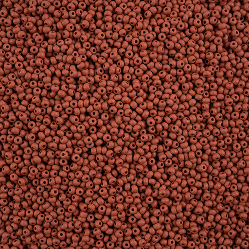 Preciosa Czech Glass, 11/0 Round Seed Bead, PermaLux Dyed Chalk Brown - Matte (1 Tube)