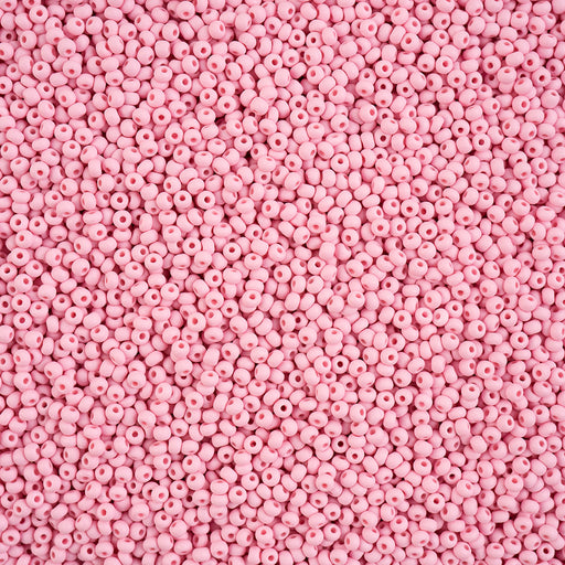 Preciosa Czech Glass, 11/0 Round Seed Bead, PermaLux Dyed Chalk Light Pink - Matte (1 Tube)