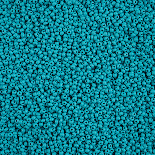 Preciosa Czech Glass, 11/0 Round Seed Bead, PermaLux Dyed Chalk Teal - Matte (1 Tube)