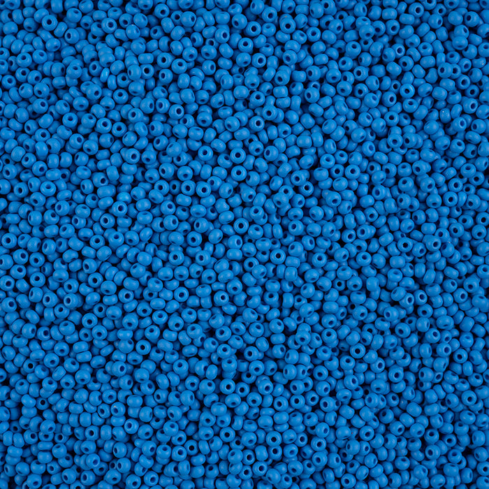 Preciosa Czech Glass, 11/0 Round Seed Bead, PermaLux Dyed Chalk Blue - Matte (1 Tube)