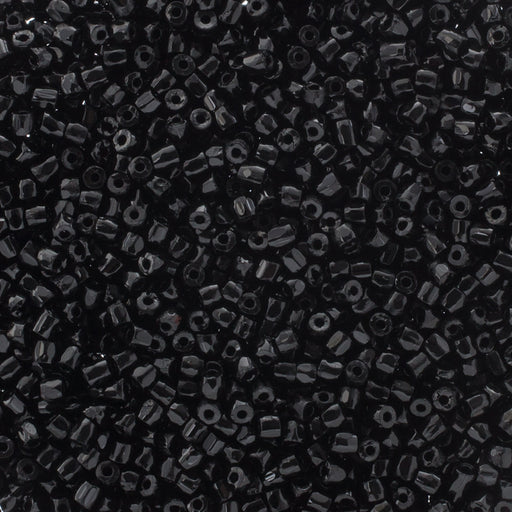 Preciosa Czech Glass, 9/0 Cylinder 3cuts Seed Bead, Opaque Black (1 Tube)