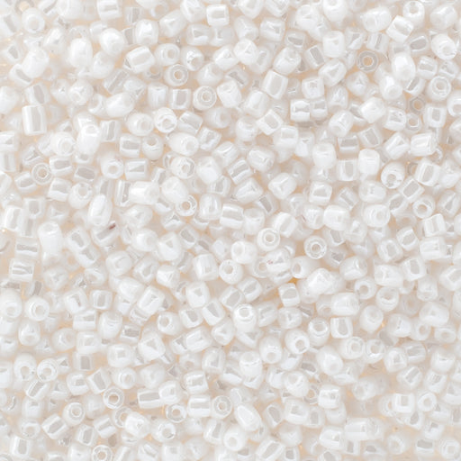 Preciosa Czech Glass, 9/0 Cylinder 3cuts Seed Bead, Opaque White Luster (1 Tube)