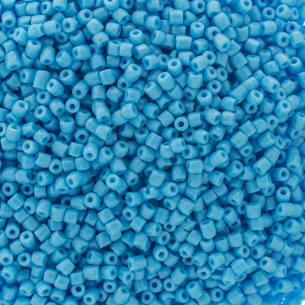 Preciosa Czech Glass, 9/0 Cylinder 3cuts Seed Bead, Opaque Light Blue (1 Tube)