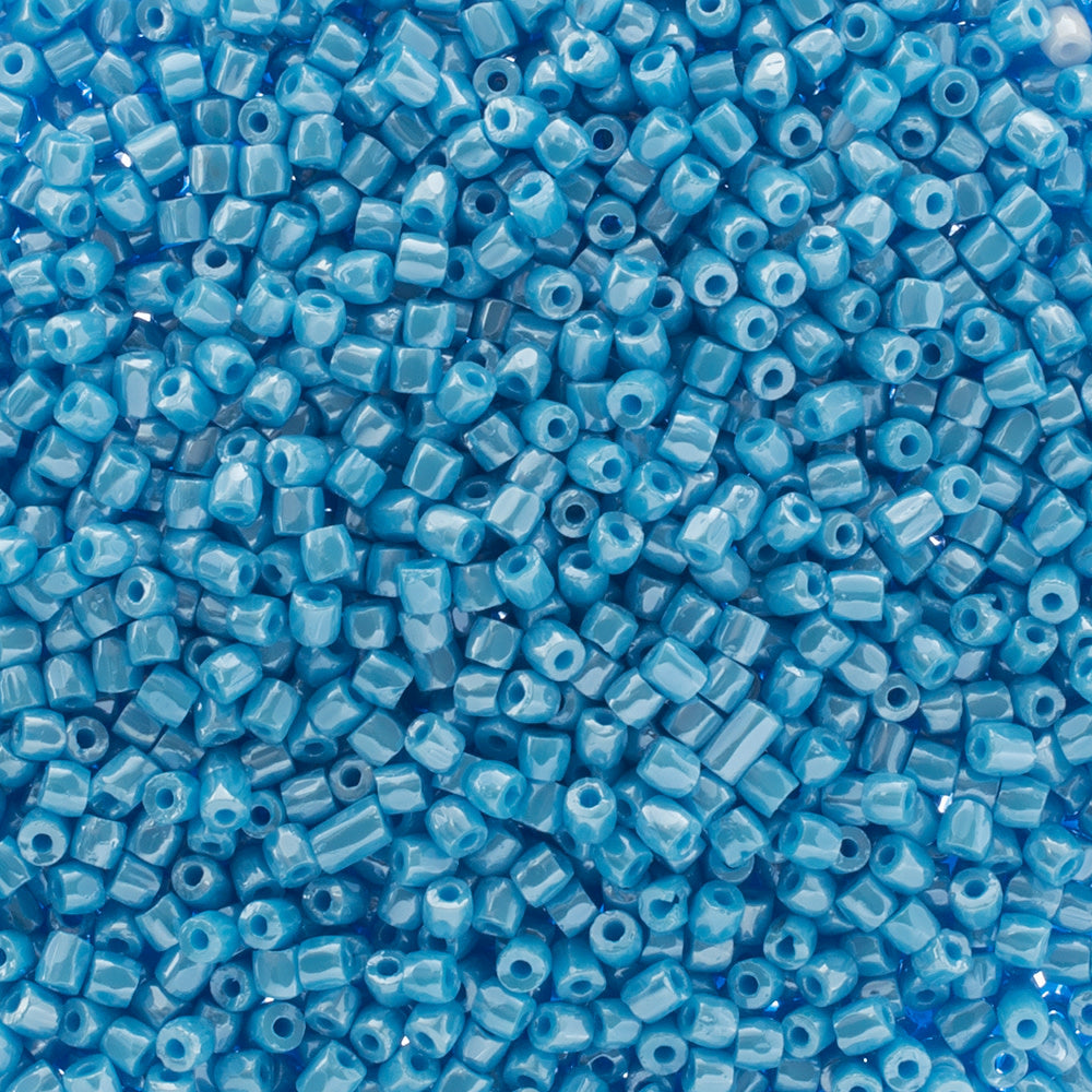 Preciosa Czech Glass, 9/0 Cylinder 3cuts Seed Bead, Opaque Light Blue Luster (1 Tube)