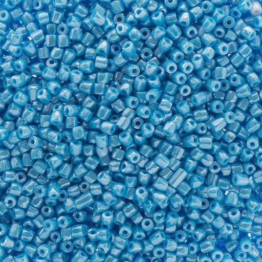 Preciosa Czech Glass, 9/0 Cylinder 3cuts Seed Bead, Opaque Light Blue Luster (1 Tube)