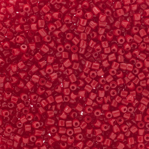 Preciosa Czech Glass, 9/0 Cylinder 3cuts Seed Bead, Opaque Medium Red (1 Tube)