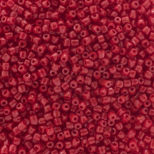 Preciosa Czech Glass, 9/0 Cylinder 3cuts Seed Bead, Opaque Dark Red (1 Tube)