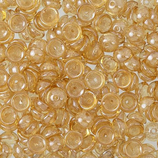 Czech Glass, Domed Teacup Beads 4x2mm, Luster - Transparent Champagne (2.5" Tube)