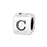 Alphabet Bead, Rounded Cube Letter "C" 4.5mm, Sterling Silver (1 Piece)