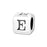 Alphabet Bead, Rounded Cube Letter "E" 4.5mm, Sterling Silver (1 Piece)
