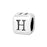 Alphabet Bead, Rounded Cube Letter "H" 4.5mm, Sterling Silver (1 Piece)