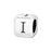 Alphabet Bead, Rounded Cube Letter "I" 4.5mm, Sterling Silver (1 Piece)