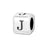 Alphabet Bead, Rounded Cube Letter "J" 4.5mm, Sterling Silver (1 Piece)