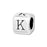 Alphabet Bead, Rounded Cube Letter "K" 4.5mm, Sterling Silver (1 Piece)