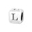 Alphabet Bead, Rounded Cube Letter "L" 4.5mm, Sterling Silver (1 Piece)
