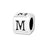Alphabet Bead, Rounded Cube Letter "M" 4.5mm, Sterling Silver (1 Piece)