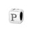 Alphabet Bead, Rounded Cube Letter "P" 4.5mm, Sterling Silver (1 Piece)