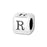 Alphabet Bead, Rounded Cube Letter "R" 4.5mm, Sterling Silver (1 Piece)