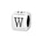Alphabet Bead, Rounded Cube Letter "W" 4.5mm, Sterling Silver (1 Piece)