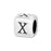 Alphabet Bead, Rounded Cube Letter "X" 4.5mm, Sterling Silver (1 Piece)