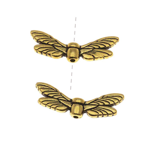 TierraCast Gold Plated Pewter Dragonfly Wing Beads 20mm (2 Pieces)