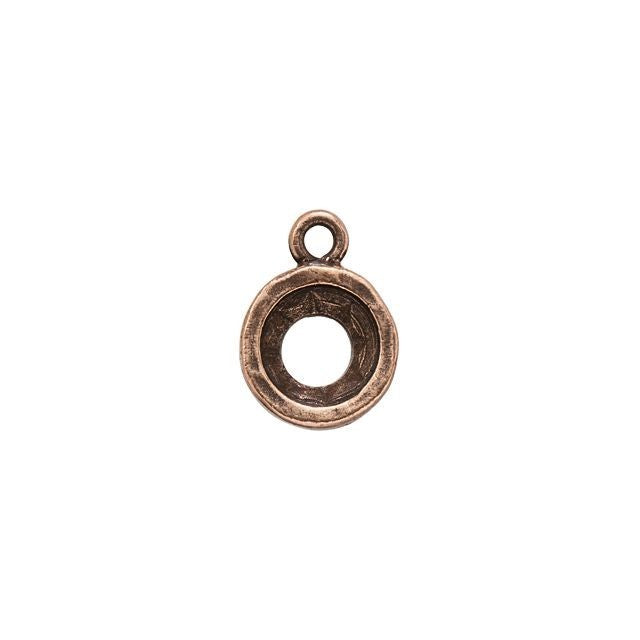 Open Back Bezel Charm, Circle 16x12mm, Antiqued Copper, by Nunn Design (1 Piece)
