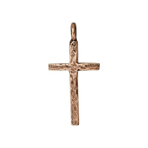 Pendant, Traditional Cross  34.5x17mm, Antiqued Copper, by Nunn Design (1 Piece)