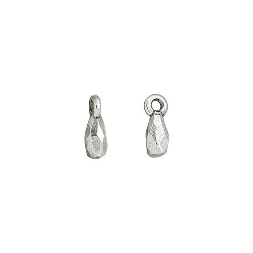 Charm, Faceted Itsy Drop 11.5x4.5mm, Antiqued Silver, by Nunn Design (1 Piece)