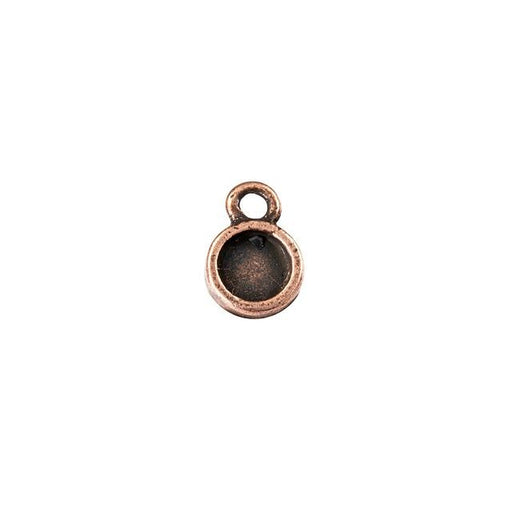 Bezel Charm, Itsy Circle 7mm, Antiqued Copper, by Nunn Design (1 Piece)