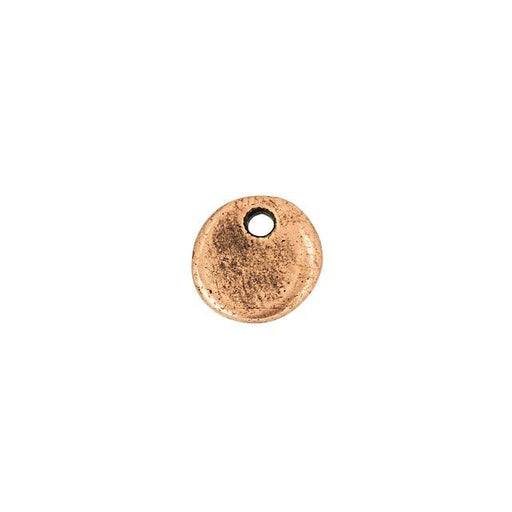 Flat Tag Pendant, Hammered Mini Circle 10.5mm, Antiqued Copper, by Nunn Design (1 Piece)