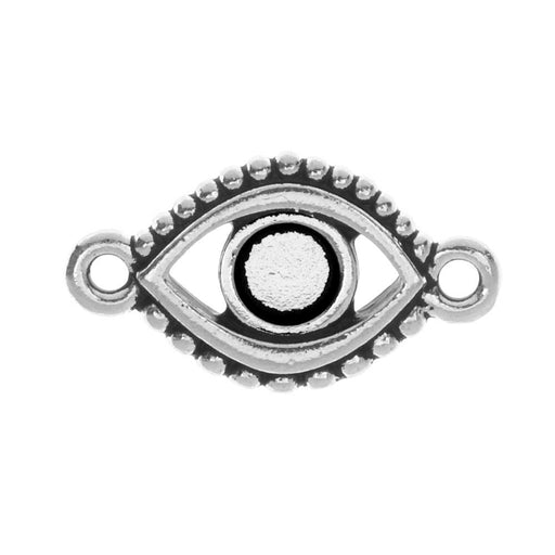 TierraCast Pewter Glue-In Link, Evil Eye 21mmx12mm, 1 Piece, Antiqued Silver Plated