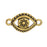 TierraCast Pewter Link, Evil Eye with Austrain Crystal 21mmx12mm, 1 Piece, Antiqued Gold Plated