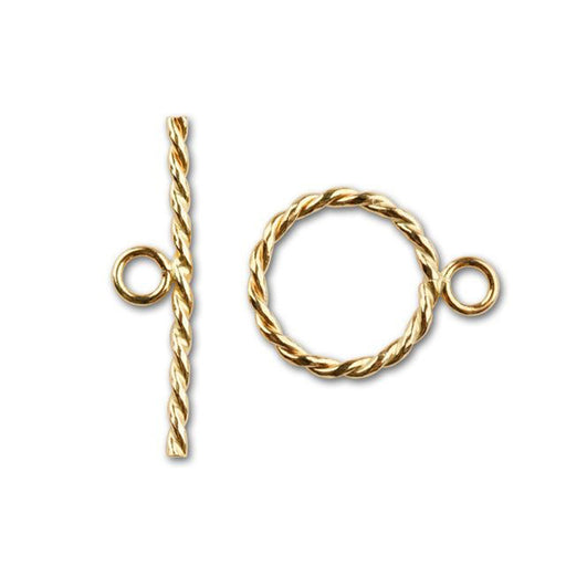Toggle Clasp, Twist Round 13mm, 14k Gold-Filled (1 Set)
