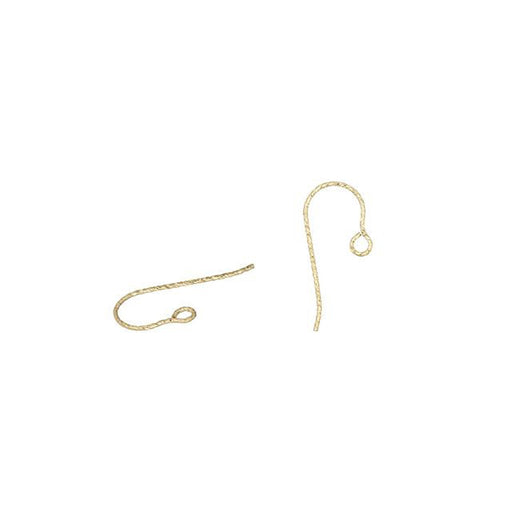 Earring Findings, Sparkle Micro Ear Wire 15.5mm, 14k Gold-Filled (1 Pair)