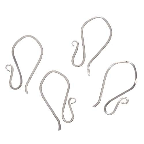 Sterling Silver Square Wire Earring Hooks (2 Pairs)