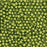 Czech Glass, Half-Drilled Round Finial Beads 2mm, Saturated Metallic Lime Punch (2.5" Tube)