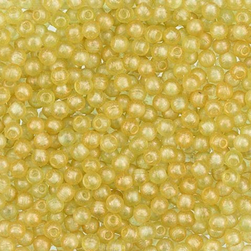 Czech Glass, Half-Drilled Round Finial Beads 2mm, Peridot Antique Shimmer (2.5" Tube)