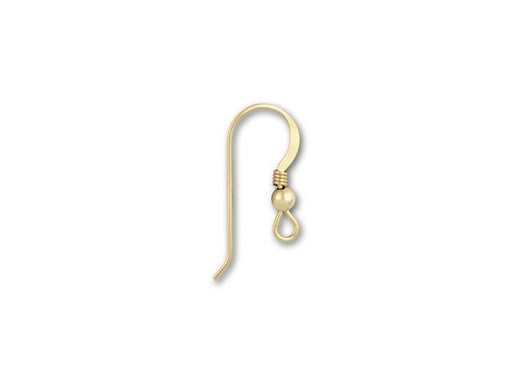 Earring Findings, French Earwire Hook with Loop & Ball 22mm / 20 Gauge, Gold Filled (2 Pairs)