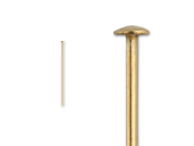 Head Pins, 1.5 Inches Long and 22 Gauge Thick, Gold Filled (10 Pieces)