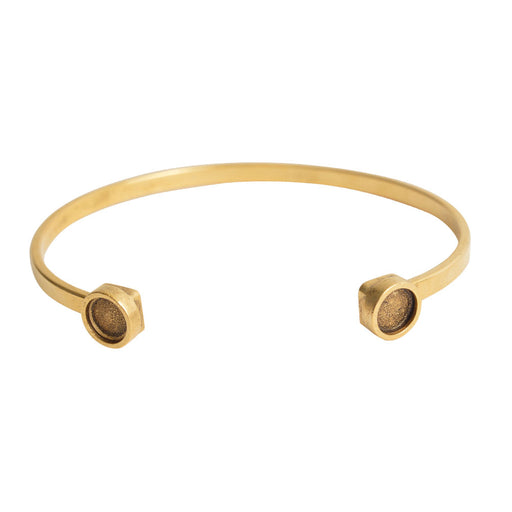 Nunn Design Cuff Bracelet, Circle Bezel 8mm, 1 Bracelet, Antiqued Gold