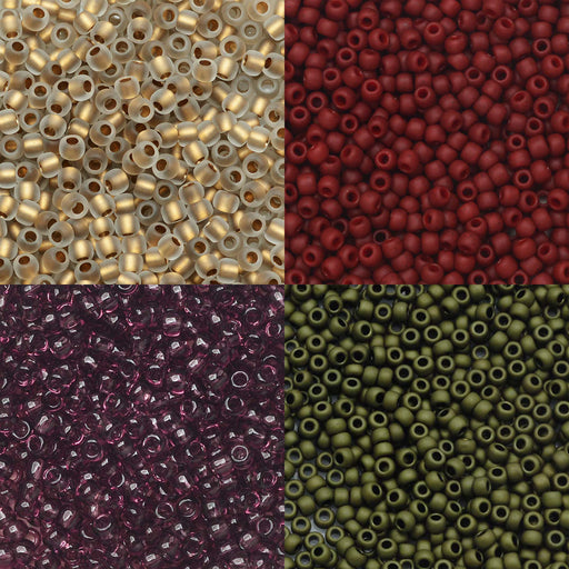 Exclusive Beadaholique Designer Palette, Toho Seed Bead Mix, Round 11/0, Tuscan Vineyard V2, 4 Color Set