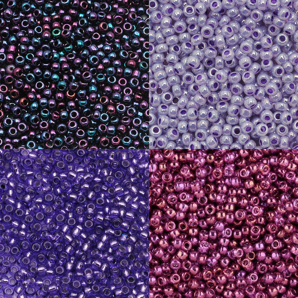 Exclusive Beadaholique Designer Palette, Toho Seed Bead Mix, Round 11/0, Berry Kiss V2, 4 Color Set