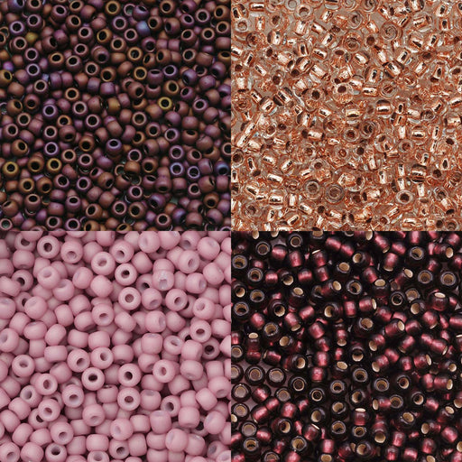 Exclusive Beadaholique Designer Palette, Toho Seed Bead Mix, Round 11/0, Sensational Sunset, 4 Color Set